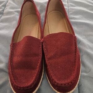 Elegant Red Suede Loafers for Women